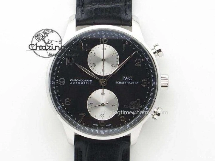 MIROTIME 0401 Casual Portuguese IW371405 ZF 1:1 Best Edition SS White Dial Silver Markers On Black Leather Strap A 7305